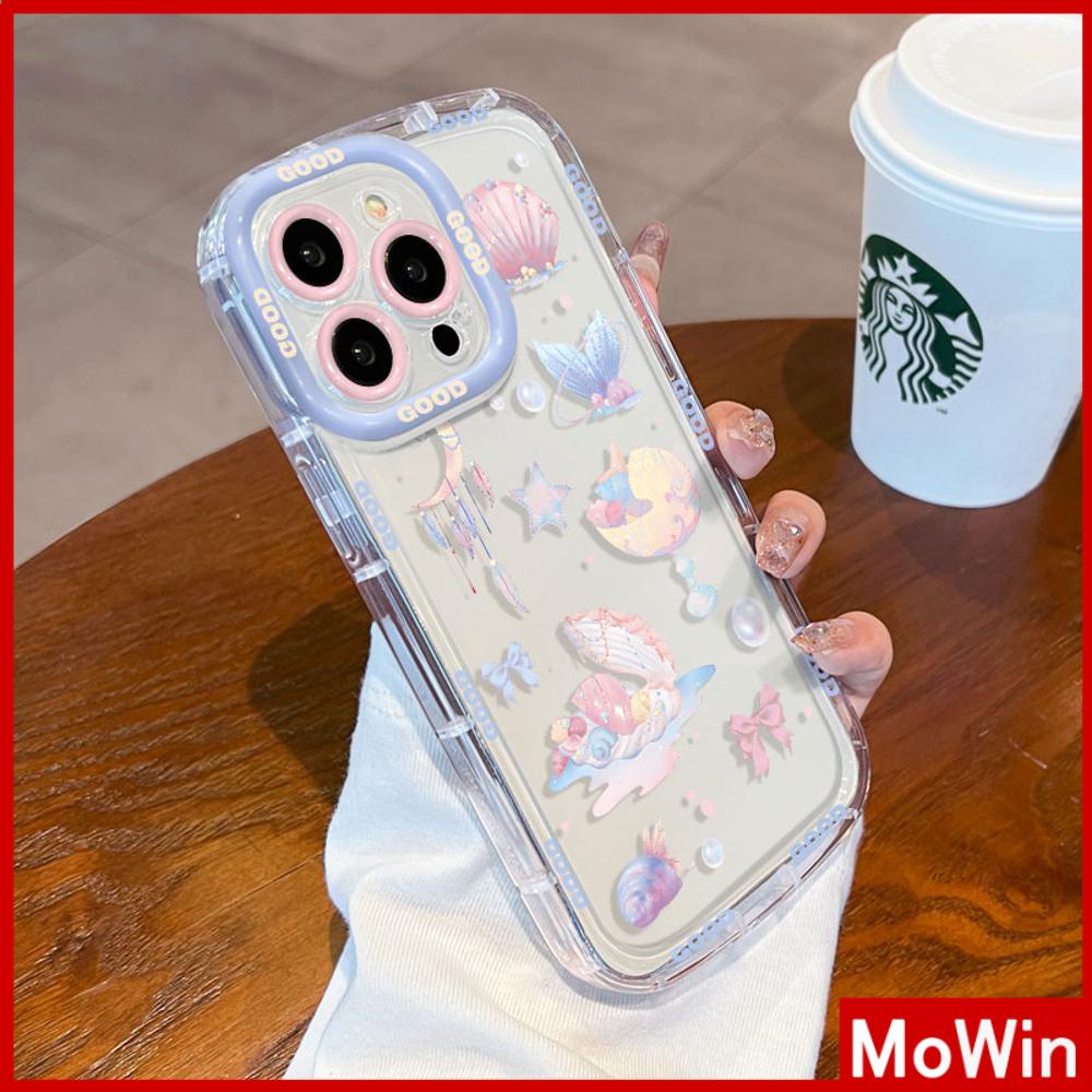 Mowin - Ốp lưng Ốp điện thoại Ốp iphone 15 pro max Ốp iPhone Sáng Bóng Trong Suốt Túi Khí Chống Sốc Vỏ TPU Mềm Sao Biển Tương Thích Với iPhone 14 Pro Max 13 Pro Max 12 11 XR XS MAX 7 8Plus