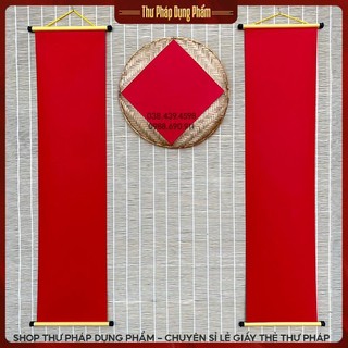 Giấy viết thư pháp, liễn giấy nhung trơn nhiều kích cỡ CHƯA kèm nẹp treo