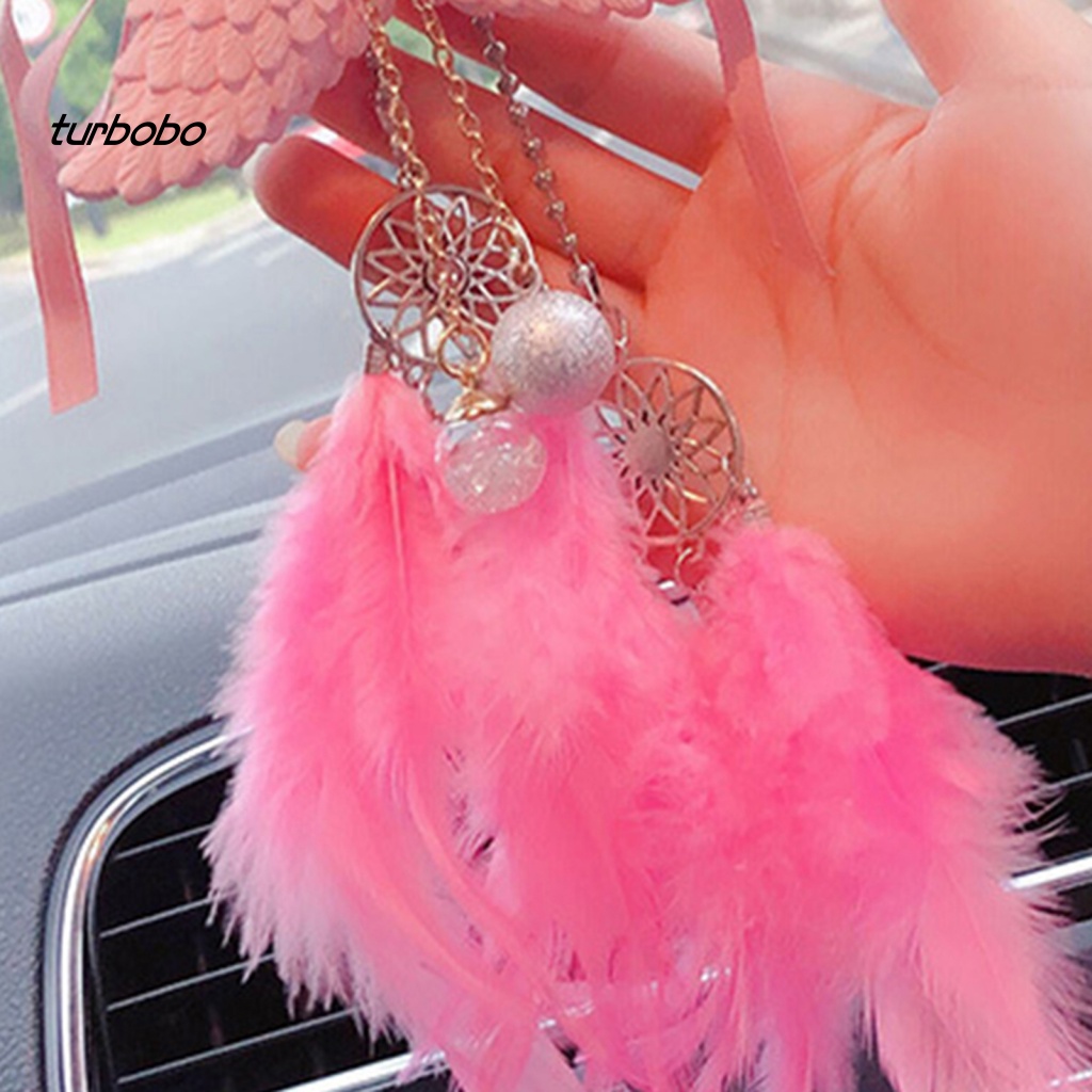 Dây Treo Trang Trí Xe Hơi Hình Dreamcatcher Phối Lông Vũ Lãng Mạn