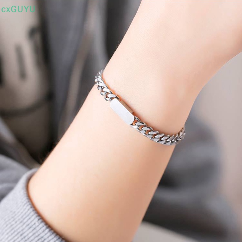 Vòng Tay Thép Titan Mặt Vuông Phong Cách hip hop Đơn Giản Cá Tính Hợp Thời Trang prta