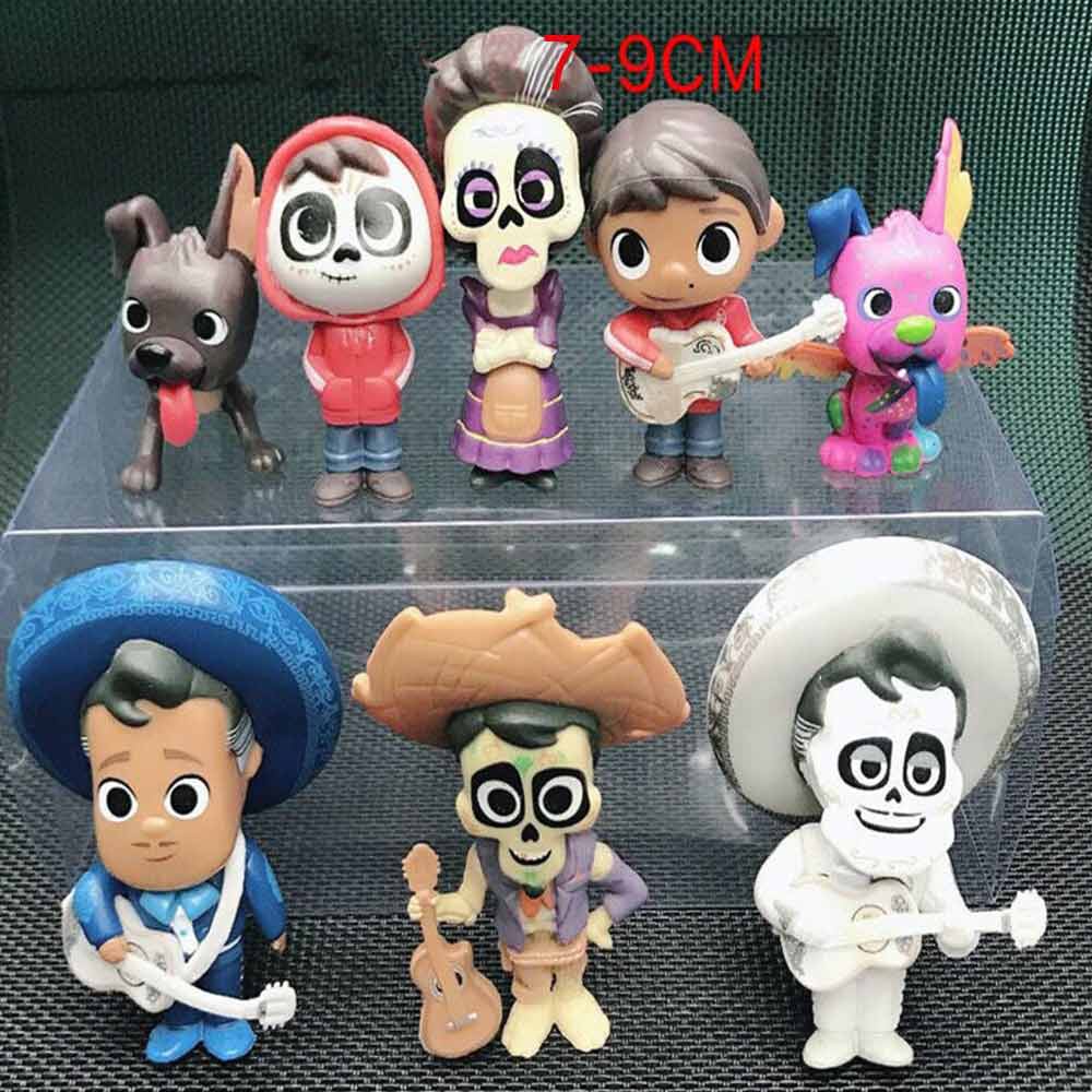 8pcs Dream Ring Travel Notes Handmade Model Coco Movie Character Toys Children's Toys