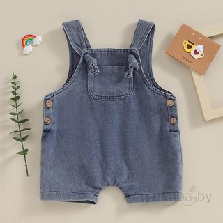 Quần Yếm denim Ngắn Màu Xanh Dương Cho Bé Gái
