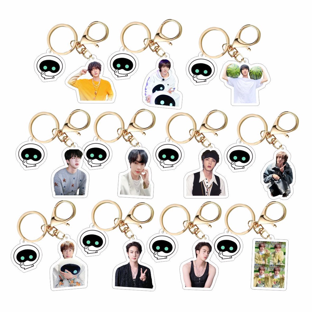 Móc Khóa Nhựa acrylic In Hình Nhóm Nhạc kpop bts jin Mới
