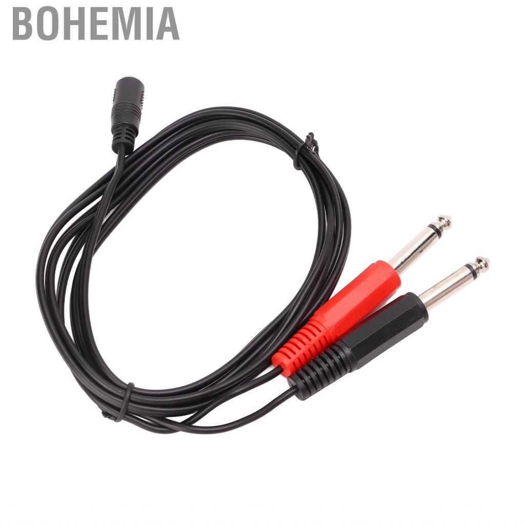 Bohemia .5m Stereo Adapter Cable Splitter 3.5mm Female To 6.35mm Male Mono Set