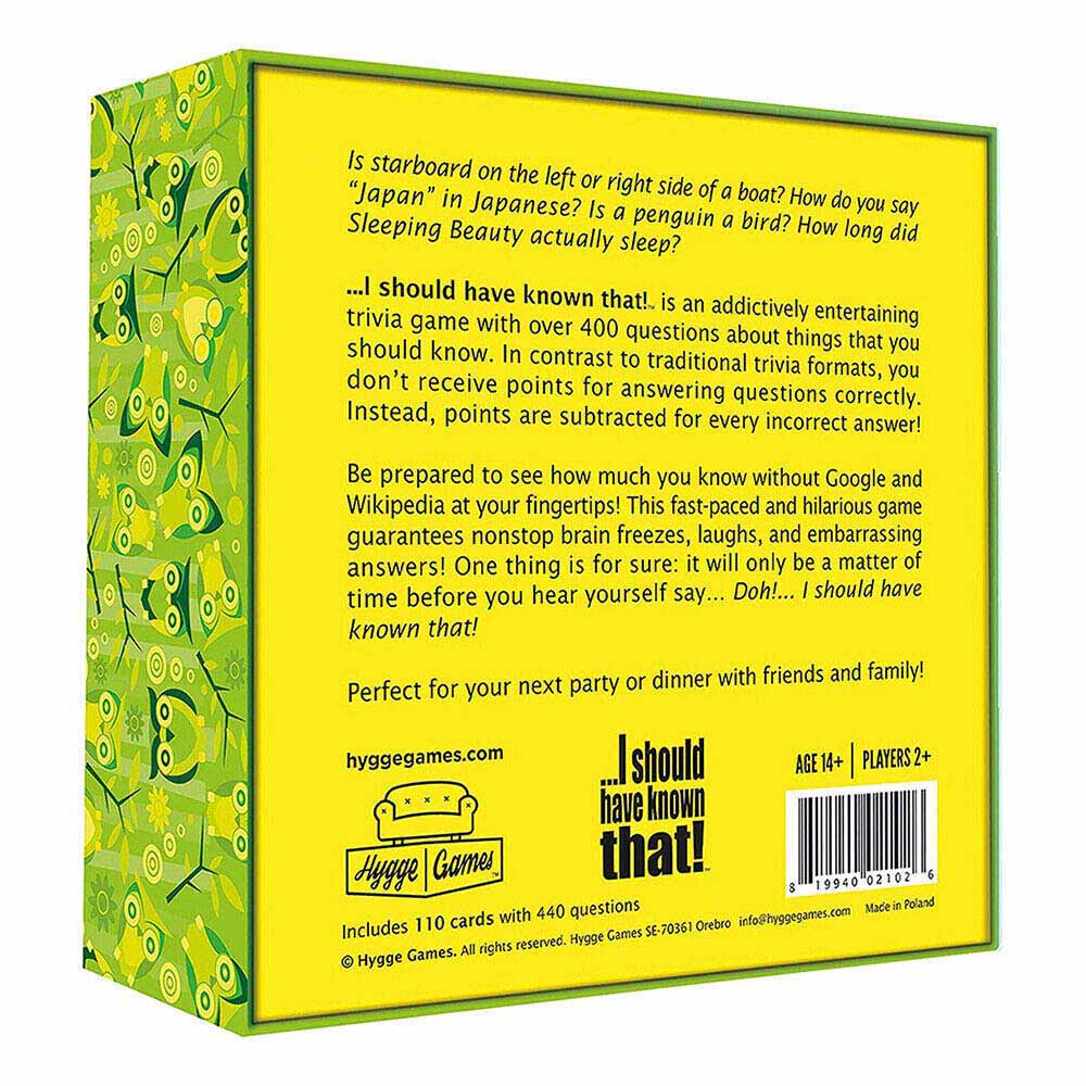 I Should Have Known That? A Trivia Game about Things You Oughta Know!
