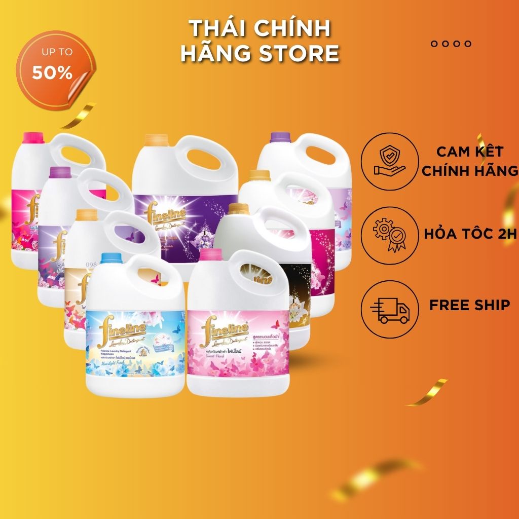 Nước Giặt Fineline Thái Lan Can 3000ml- Nước giặt xả quần áo chính hãng Công ty !.!