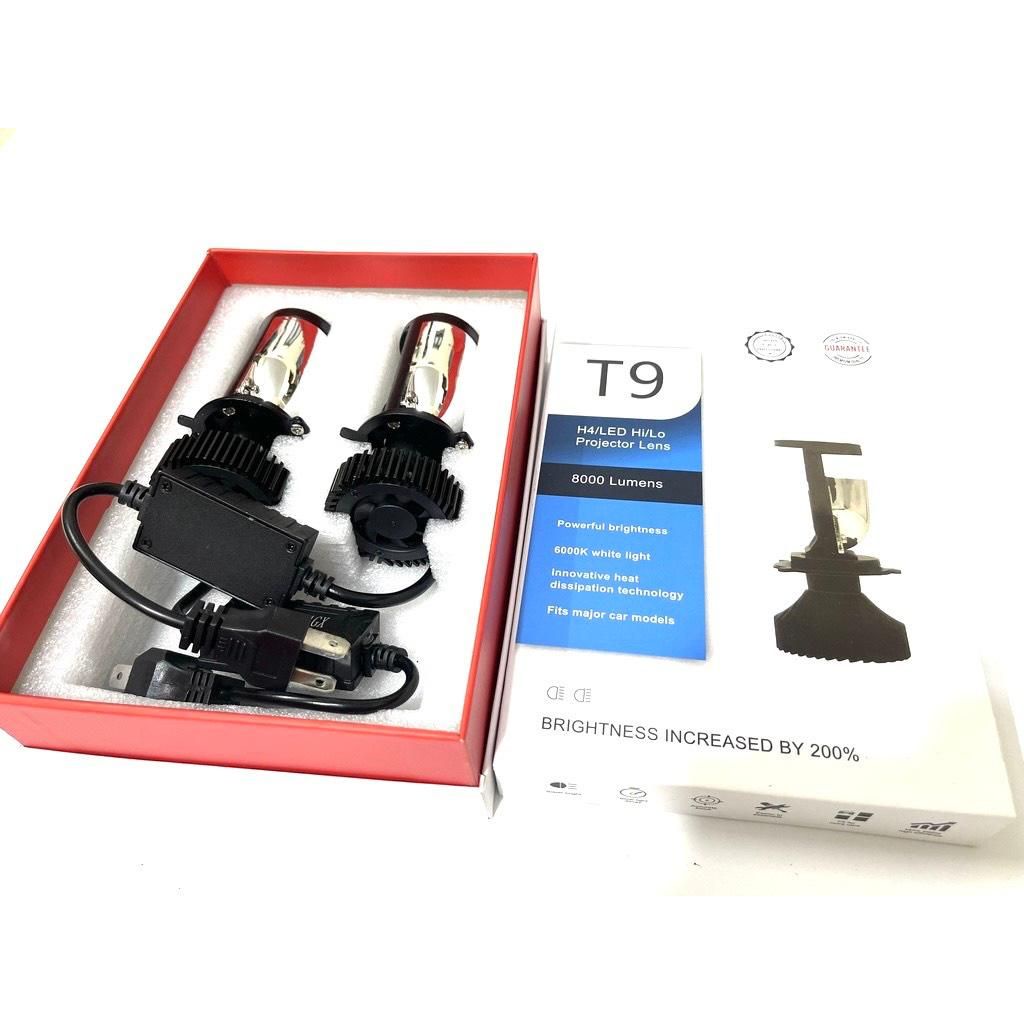 Đèn pha led bi cầu T9 chân h4 lắp cho các dòng xe máy ô tô như wave vision exciter 150 sirius bảo hành 1 năm