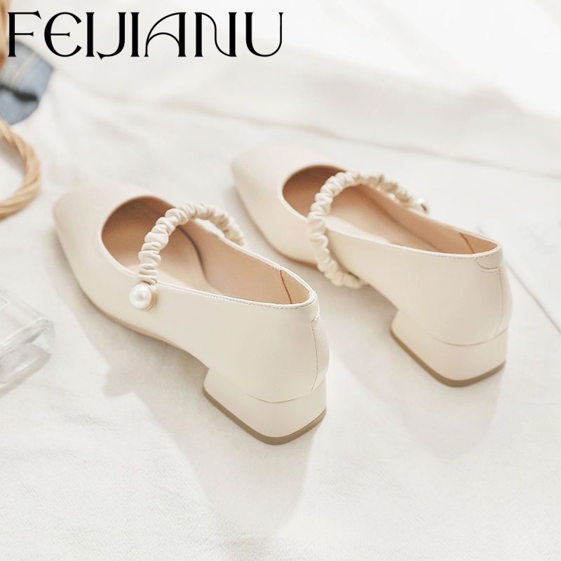 FEIJIANU  Dép Nữ giày búp bê nữ dép đế cao đi biển Thoải Mái Thời Trang Mùa Hè Cho Nữ Đế linh hoạt FDL23C02EW 49Z231204