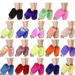 Vipdeal1 Vớ Lông Thú Giữ Ấm Chân Mùa Đông Dài Đến Bắp Chân Màu neon vintage Cho Nữ