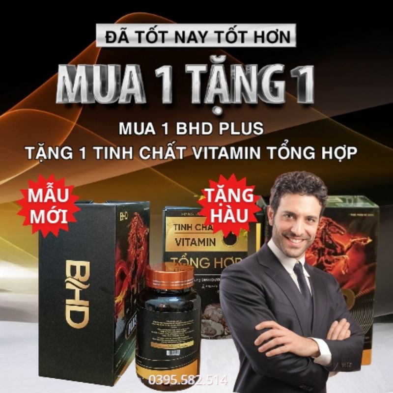 Viên Uống BHD PLUS X2 tặng kèm Vitamin Hàu | Tăng Cường S.Lý - Hoàn Bát Vị Bổ Thận Dương
