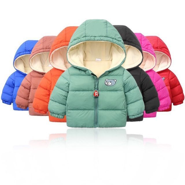 Áo phao gấu lót lông cho bé size 8-20kg