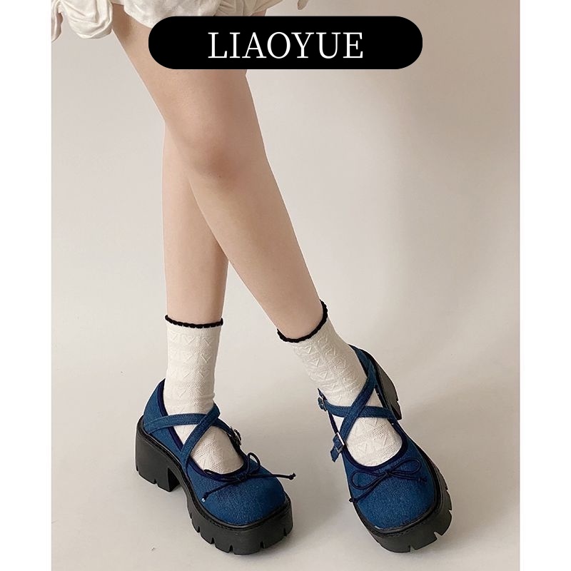 LIAOYUE Giày búp bê nữ Giày Mary jane đế bệt Đế da mềm đế êm Thoải Mái Xinh Xắn  B22G022 34Z230821
