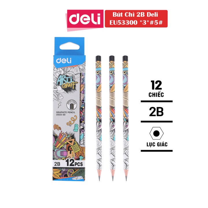 5 cây bút chì 2B Deli - EU53300