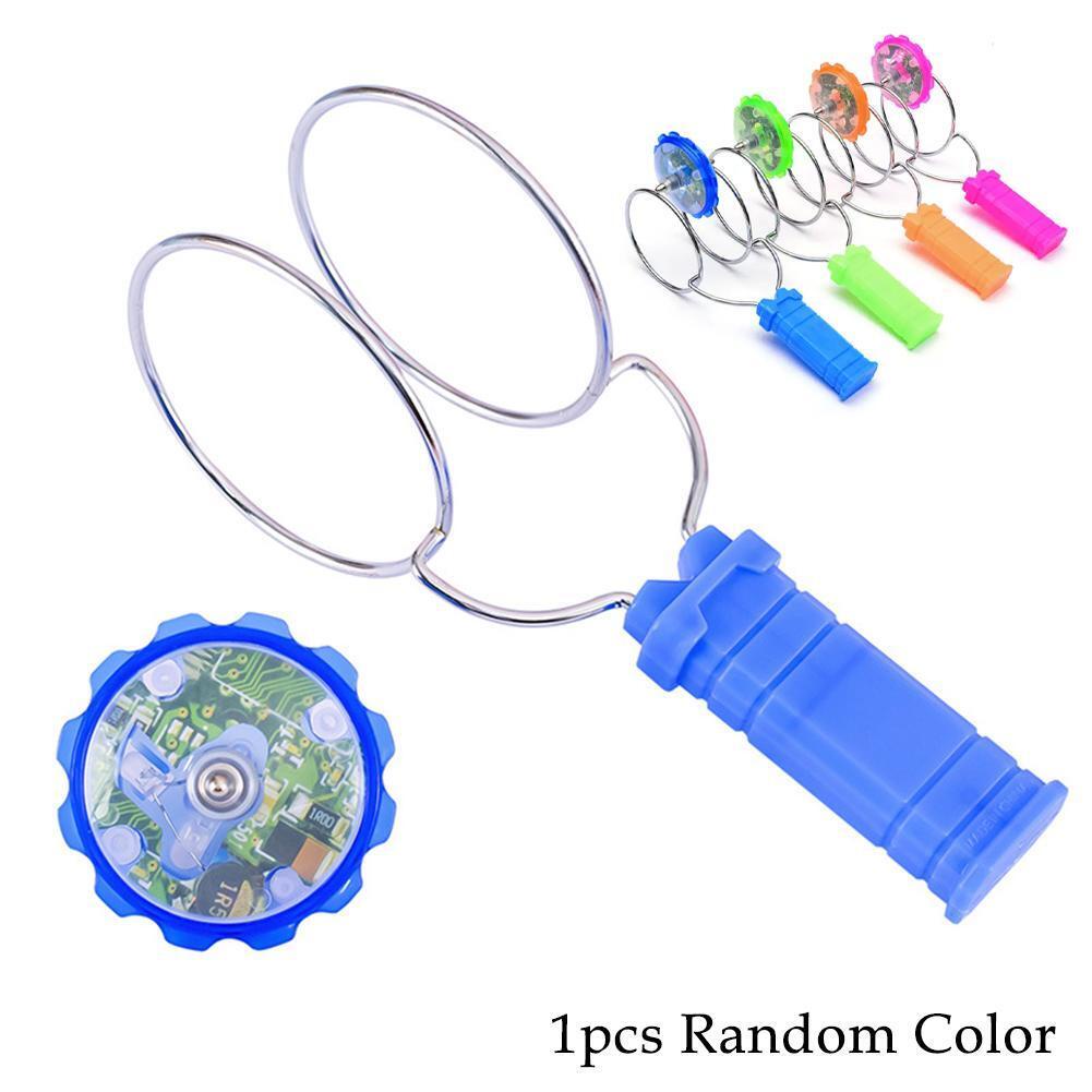 Magic Flying Gyro Colorful Lights Magnetic rotating Glow Gyro Toys Magnet Bayblade Spinning Top  Color Random