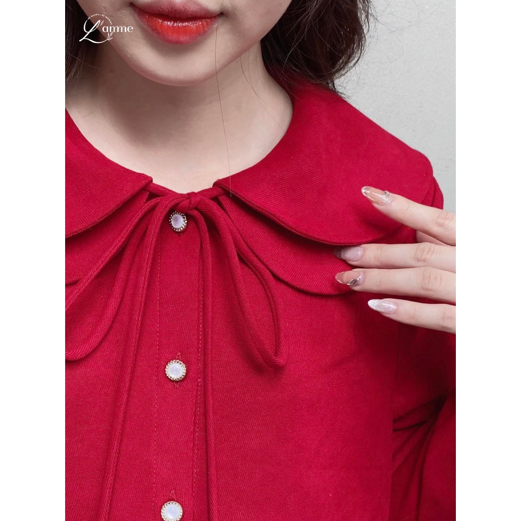 Váy bầu Maris dáng suông chất nhung mềm phù hợp thu đông BY L'AMME