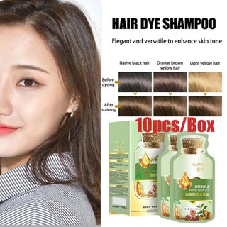 Qrzen Bộ 10 Dầu Gội Nhuộm Tóc 20ml Chiết Xuất Thực Vật Tự Nhiên Lâu Trôi