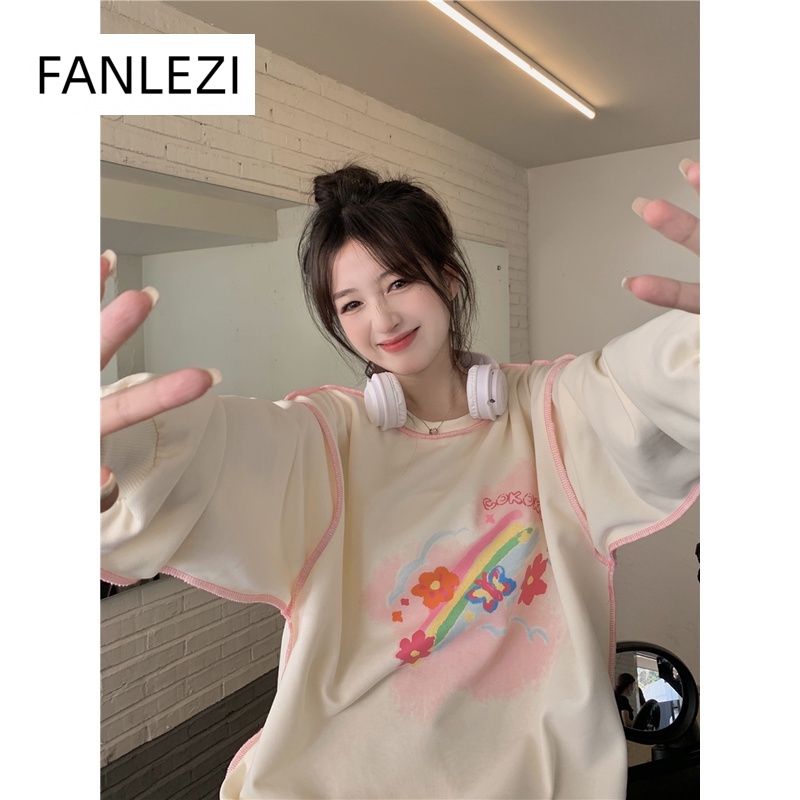 FANLEZI Áo Khoác hoodie áo khoác nữ zip hoodie Thoải mái INS chic cozy WWY23B0P1Z 46Z231117
