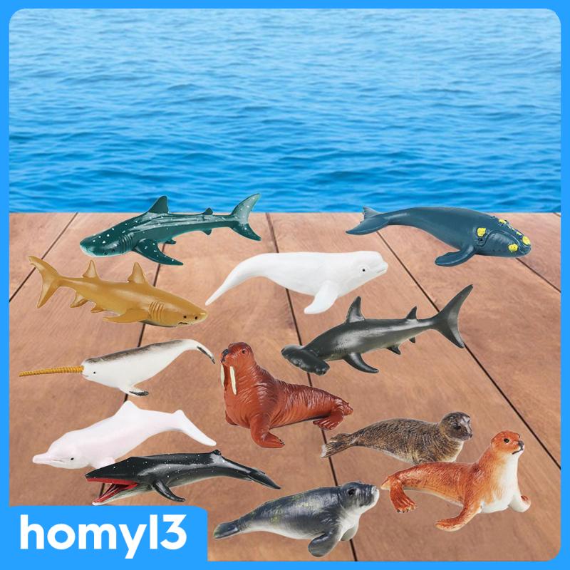 Set 12 Mô Hình Động Vật Biển Dùng Làm Quà Tặng Cho Bé