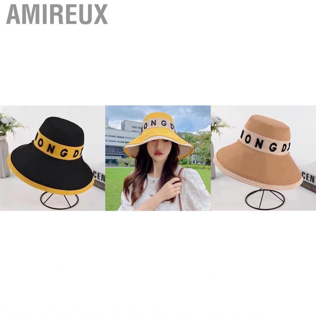 Amireux Sun Hat  Cotton Reversible Bucket Adorable Design UV Protection for Beach Girl