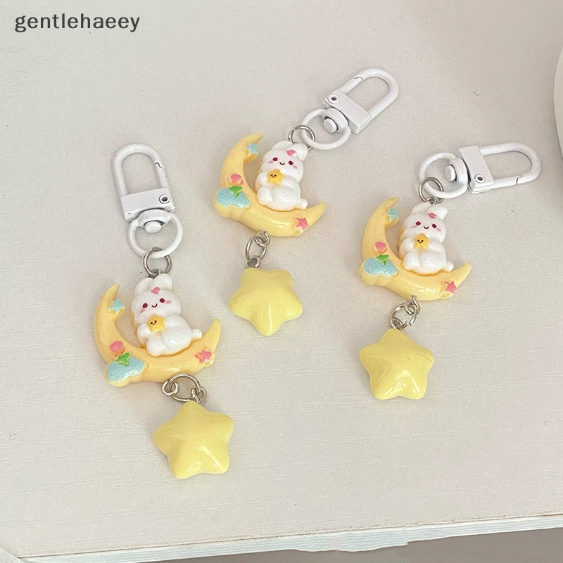 Gent Móc Khóa Thỏ Mặt Trăng Màu Vàng Kim Thời Trang Ngọt Ngào Dễ Thương Dành Cho Bạn Nữ / Túi Xách / Xe Hơi en