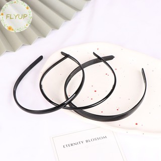 Băng đô cài tóc unisex màu đen trơn đơn giản