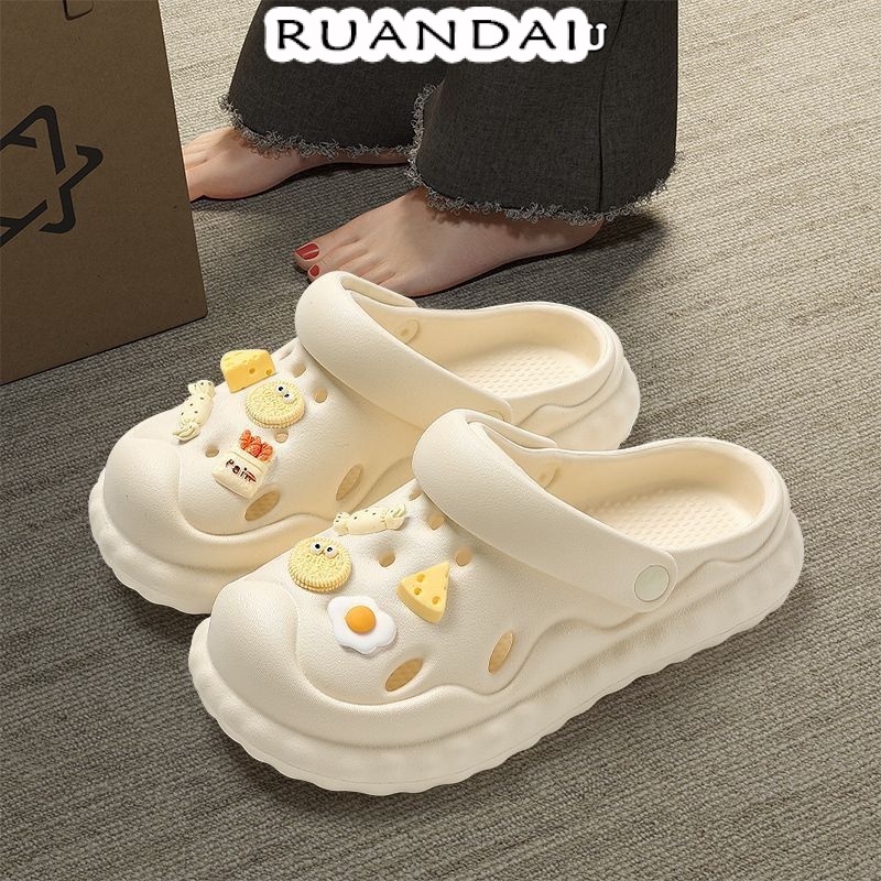 RUANDAI dép cross bánh mì dép dép bánh mì nữ Đàn hồi tốt Thoáng khí Bảnh bao Tiện dụng B91H09M 43Z231026