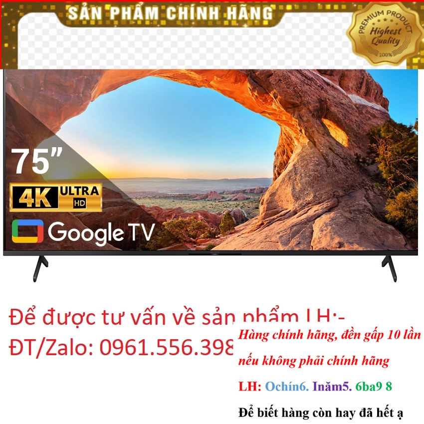 SALE_ Smart Tivi Sony 75 Inch 4K UHD KD-75X86J &lt; Chính hãng BH:24 tháng tại nhà toàn quốc&gt;