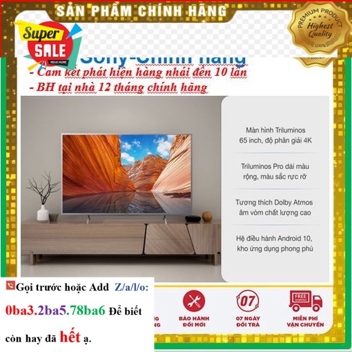 Hãng&gt; Smart Tivi Sony 65 Inch 4K XR-65X95J &lt; Chính hãng BH:24 tháng tại nhà toàn quốc&gt; - Mới 100%