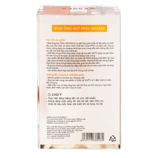 Bình ống hút PPSU Wesser 260ml