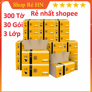 Thùng 30 Gói Giấy Ăn Loại 270 tờ - Thùng Giấy Gấu Trúc - Giấy Dai Không Mùi [SHOP RẺ HN]