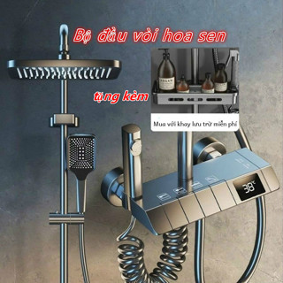 Bộ vòi sen tắm đứng 4 chế độ thoát nước, điều chỉnh hiển thị nhiệt độ vùng nóng lạnh, thân chính lõi đồng tăng áp