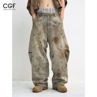 CGF Nam Wasteland Retro Jeans Mùa Thu Mới Mỹ Retro Quần Thẳng Đa Năng