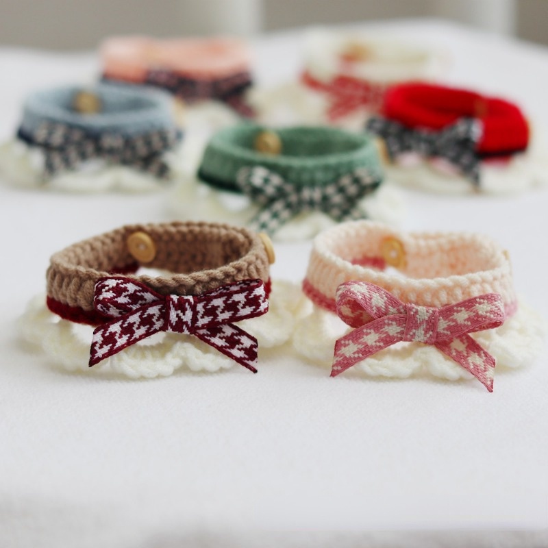 Vòng Cổ Len Đan Dễ Thương Cho Thú Cưng