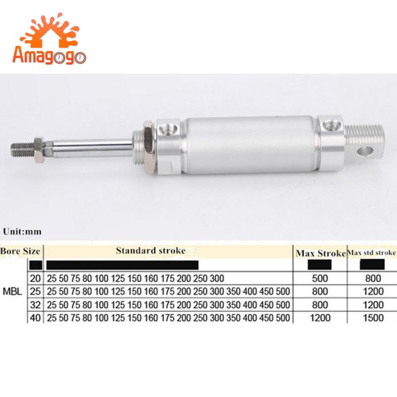 Xi Lanh Khí Nén mini Bằng Hợp Kim Nhôm 20mm 25mm-300mm Chuyên Dụng