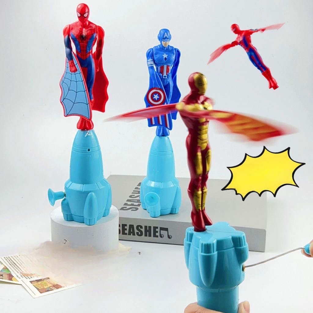 Marvel Đồ Chơi Con Quay Hình spiderman / captain america / Phi Hành Gia Cho Bé Trai