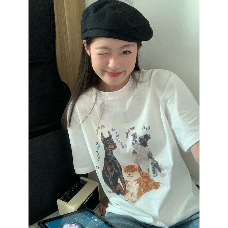 NRVP Áo Thun cotton Tay Ngắn oversize Phong Cách Hàn Quốc 2023 Cho Nữ