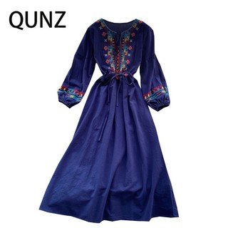 Qunz Bán Buôn Thêu bishop Tay Áo Váy Con Lắc Lớn 6242