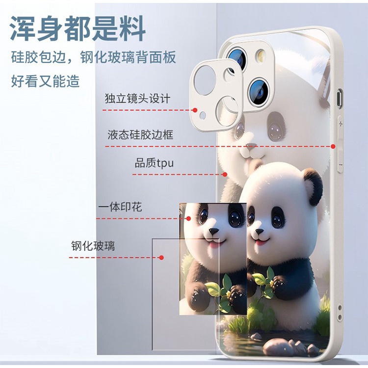 Ốp Điện Thoại Họa Tiết Gấu Trúc Hoạt Hình Cho iphone 13 new 12 premium 11 cute 8 plus xsmax 14promax xr