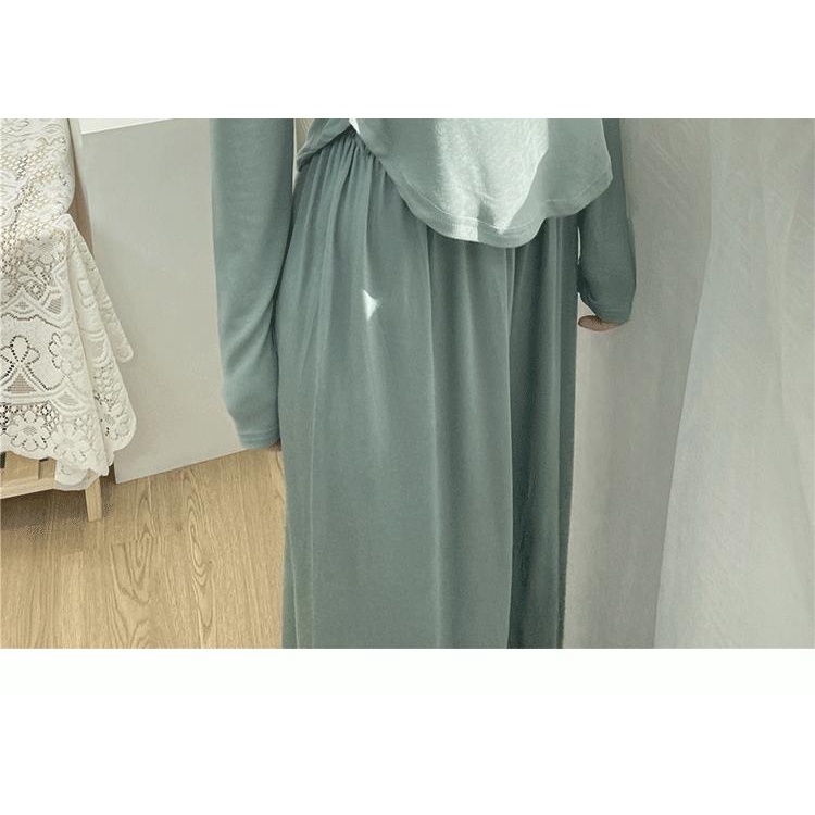 Áo Thun Nữ Tay Dài Cổ Vuông Phong Cách retro