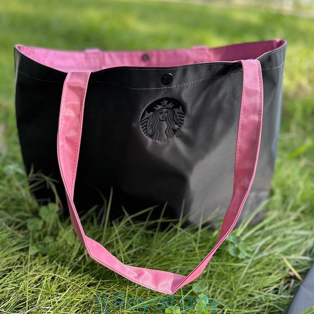 Starbucks Túi tote Vải oxford Thêu Hình Nhóm Nhạc blackpink