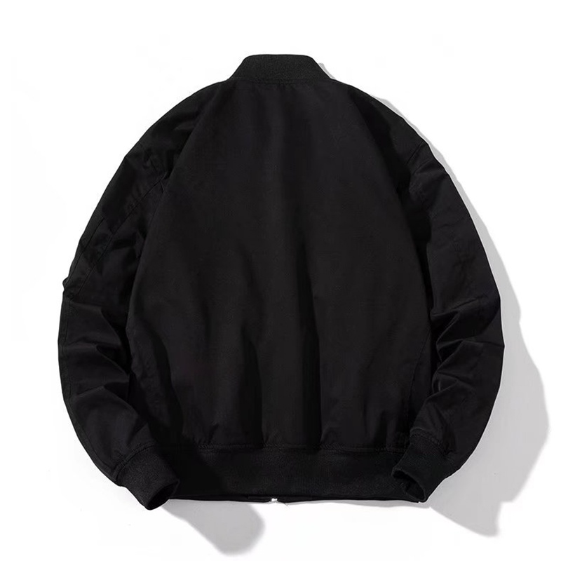 Áo Khoác bomber cotton Dáng Rộng Màu Sắc Đơn Giản Cho Cặp Đôi