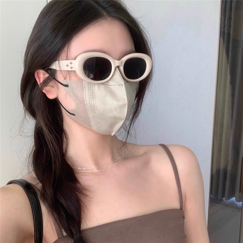 Kính Mát Hình oval Gọng Kim Loại Đen Chống Tia uv400 Thời Trang Cho Nam Nữ