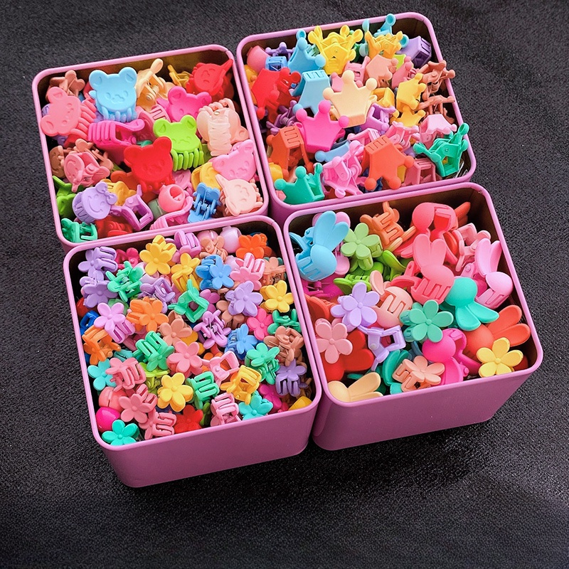 Set 100 Kẹp Tóc Nhiều Màu Sắc Dễ Thương Cho Bé Gái