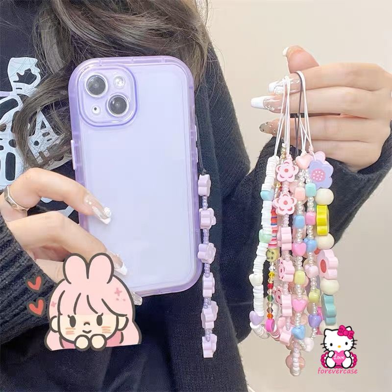 Dây Xích Điện Thoại Bằng acrylic Đa Năng Mặt Hình Nơ / Bông Hoa 3d Nhiều Màu Dễ Thương