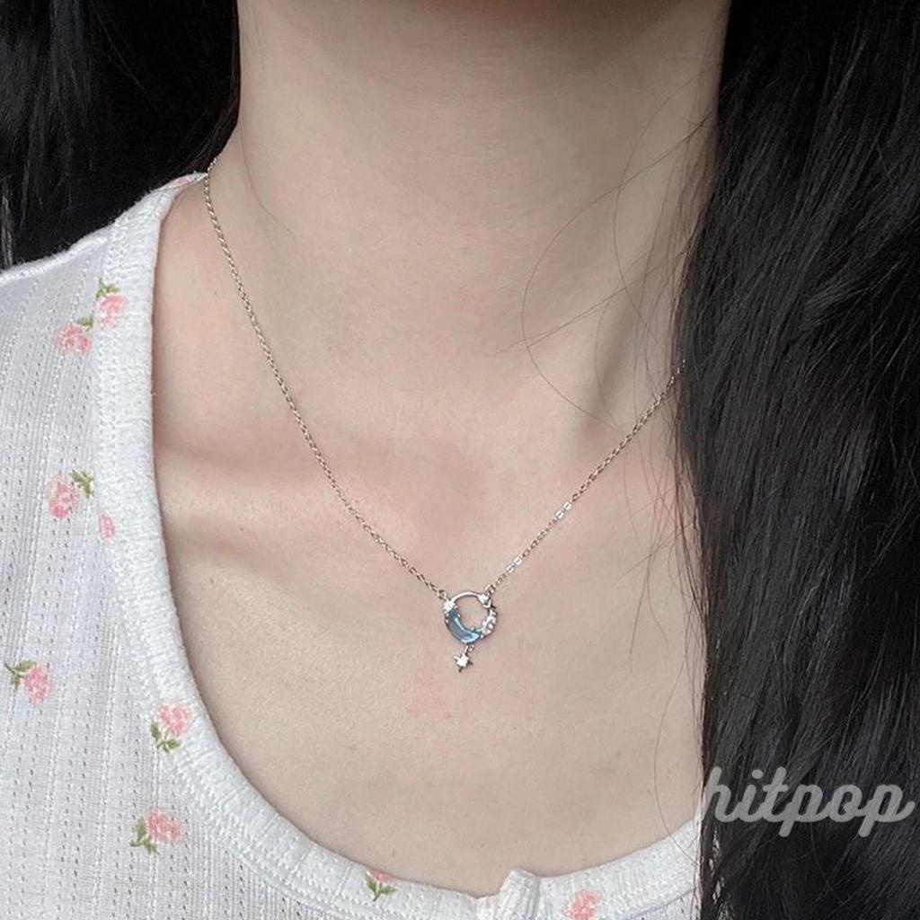 Vòng cổ Mặt Trăng Sao Đính Đá Pha Lê Thời Trang Cho Nữ