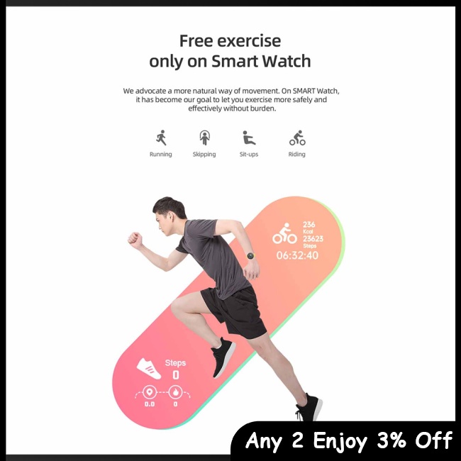 Zevaret Đồng Hồ Thông Minh d18s Màn Hình 1.44 inch 90mah bluetooth 4.0 Theo Dõi Giấc Ngủ