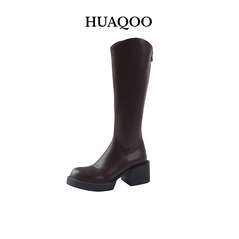 KaBaiQi Giày Bốt dép sandal nữ Mũi Vuông Phong Cách Retro Cá Tính Cho Nữ Thời trang 36Z230907