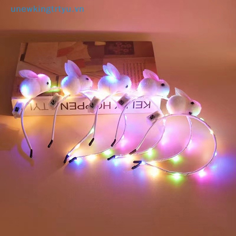 Unewtyu Băng Đô Cài Tóc Hình Thỏ Có Đèn led Phát Sáng Dành Cho Bữa Tiệc vn