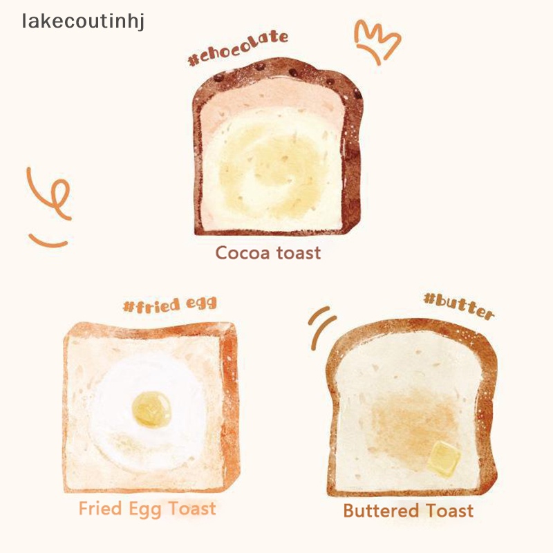 Bộ 30 Tờ Giấy Ghi Chú Tự Dính Hình Bánh Mì Nướng Hoạt Hình Đáng Yêu