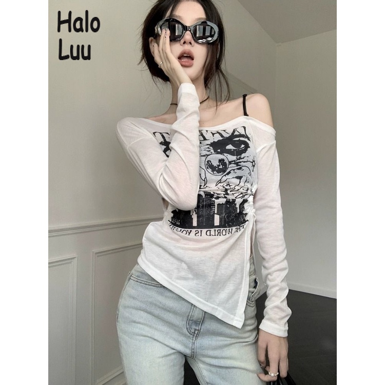 Halo  Luu áo phông áo thun nữ croptop baby tee Thời trang hàn quốc WTX23909I8 36Z230909